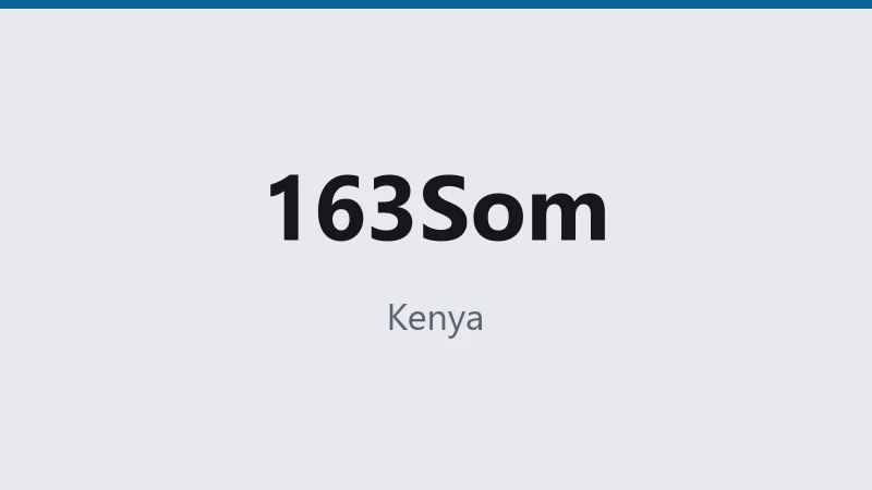 163Som — Kenya 🇰🇪