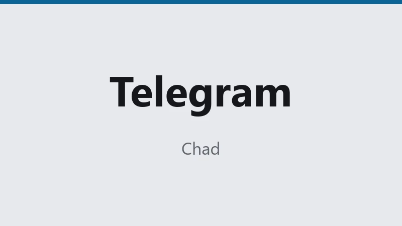 Telegram — Chad 🇹🇩 ⭐